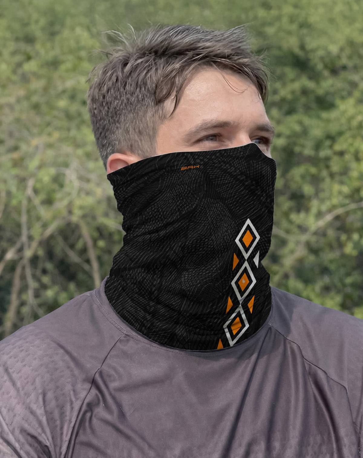 Bandana Amazon Tucano Tribal Laranja e Preto com UV50+