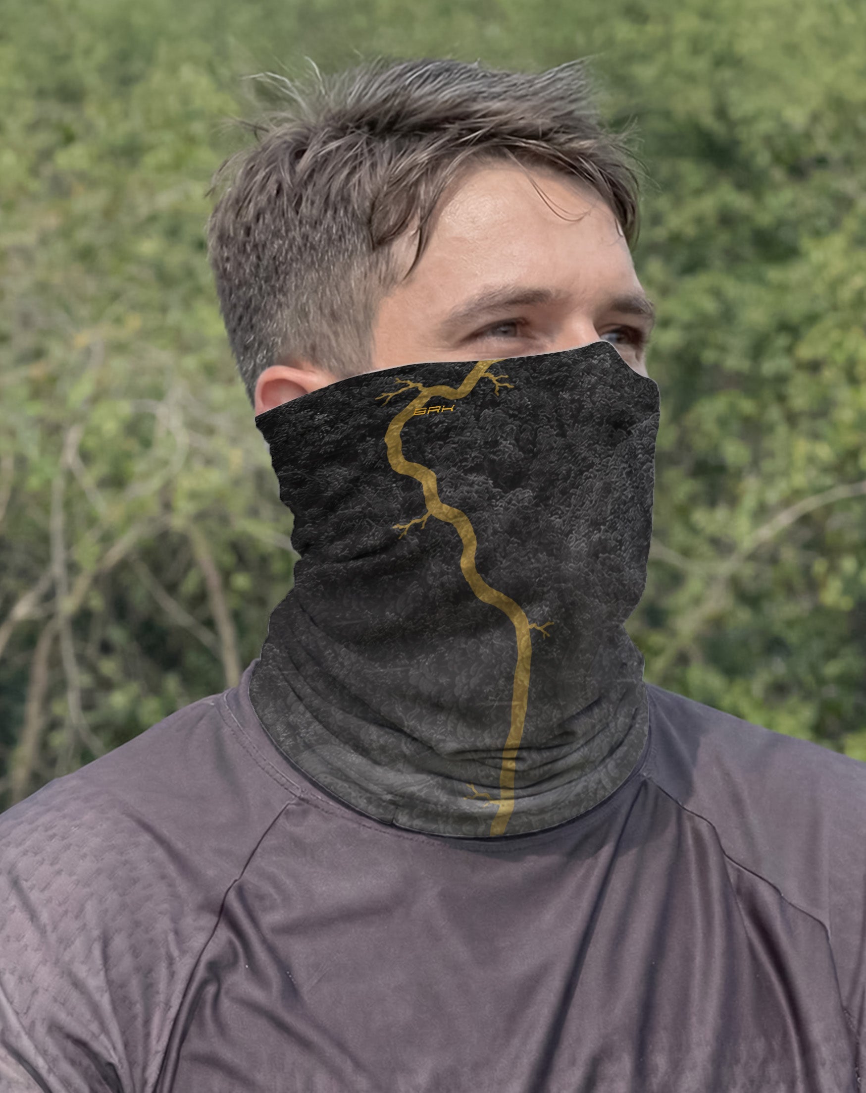 Bandana Amazon Rio Negro Preto Ocre com UV50+