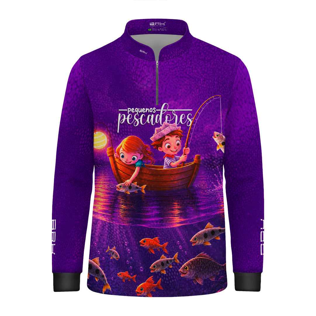 Camisa Infantil Brk Pequenos Pescadores Roxo com Proteção UV50+