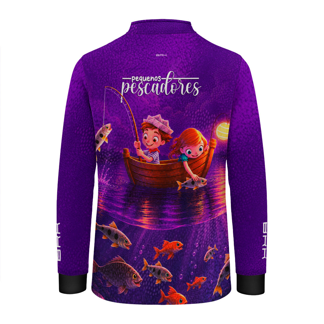 Camisa Infantil Brk Pequenos Pescadores Roxo com Proteção UV50+