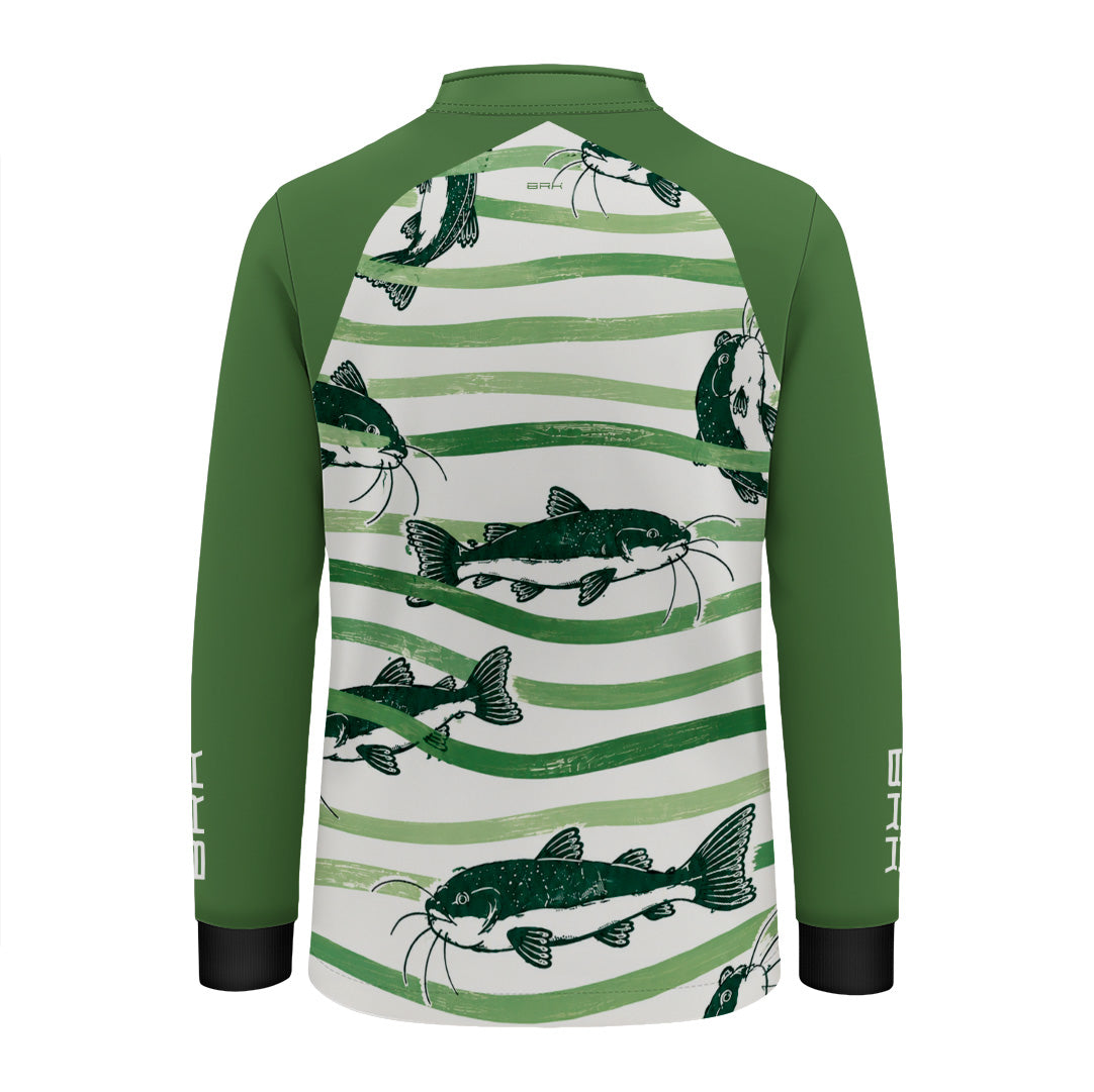 Camisa Infantil Brk Peixe Verde com Listras com Proteção UV50+