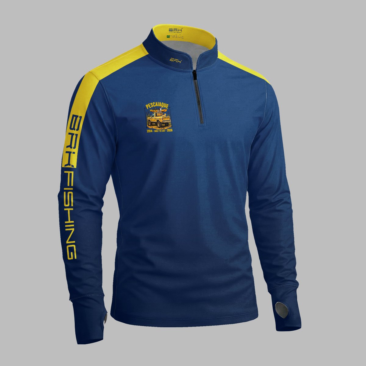 Camisa ArmorX Brk Barkeiro Azul com Listra e Luva e Proteção UV50+