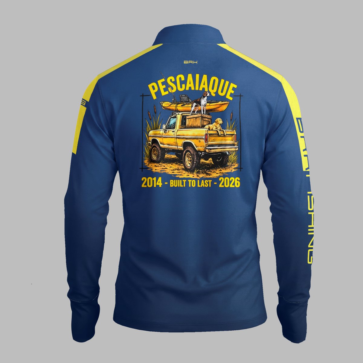 Camisa ArmorX Brk Barkeiro Azul com Listra e Luva e Proteção UV50+