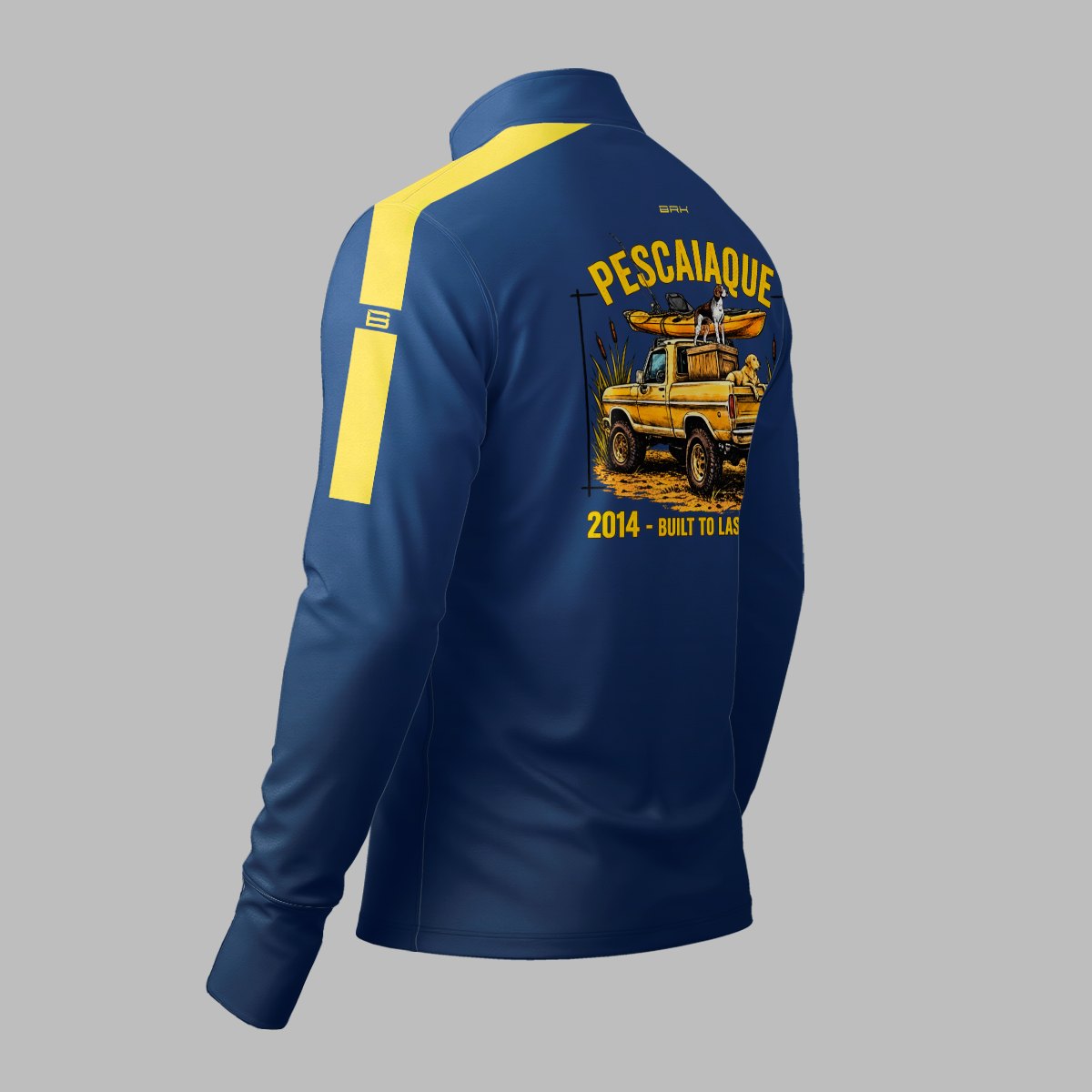 Camisa ArmorX Brk Barkeiro Azul com Listra e Luva e Proteção UV50+