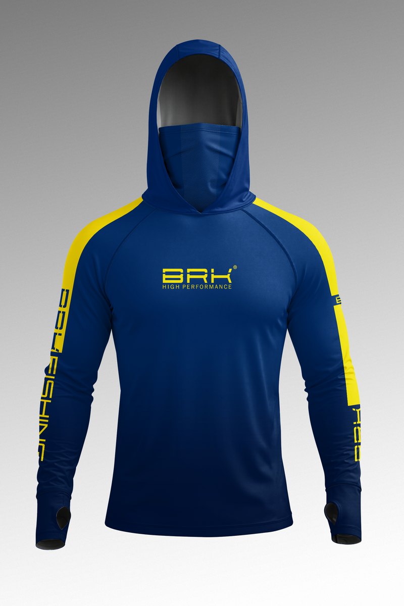 Camisa FusionX Brk Barkeiro Azul e Amarelo com Proteção UV50+