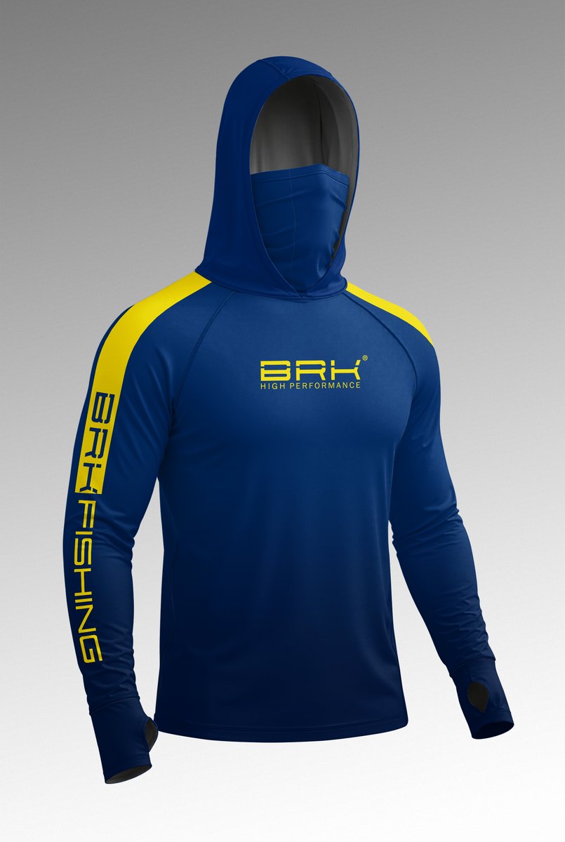 Camisa FusionX Brk Barkeiro Azul e Amarelo com Proteção UV50+