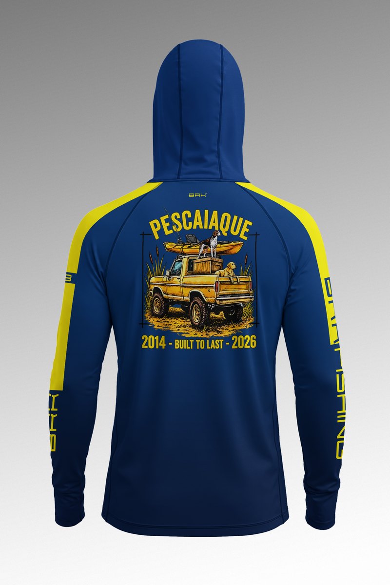 Camisa FusionX Brk Barkeiro Azul e Amarelo com Proteção UV50+