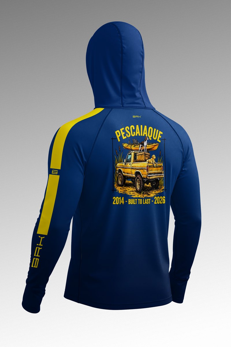 Camisa FusionX Brk Barkeiro Azul e Amarelo com Proteção UV50+