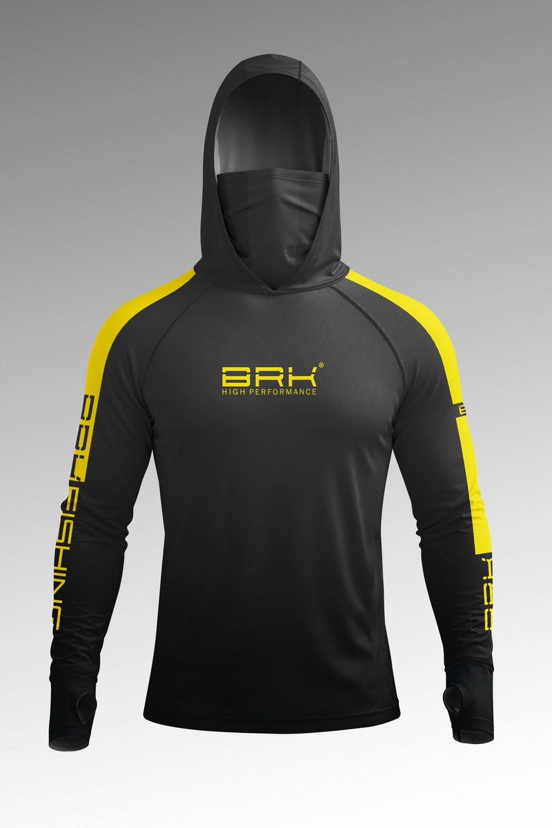Camisa FusionX Brk Barkeiro Chumbo e Detalhes em Amarelo com Proteção UV50+