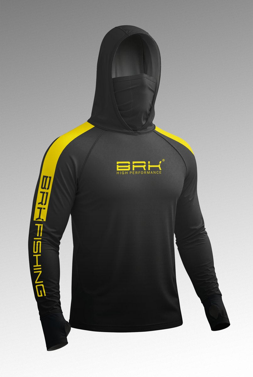Camisa FusionX Brk Barkeiro Chumbo e Detalhes em Amarelo com Proteção UV50+
