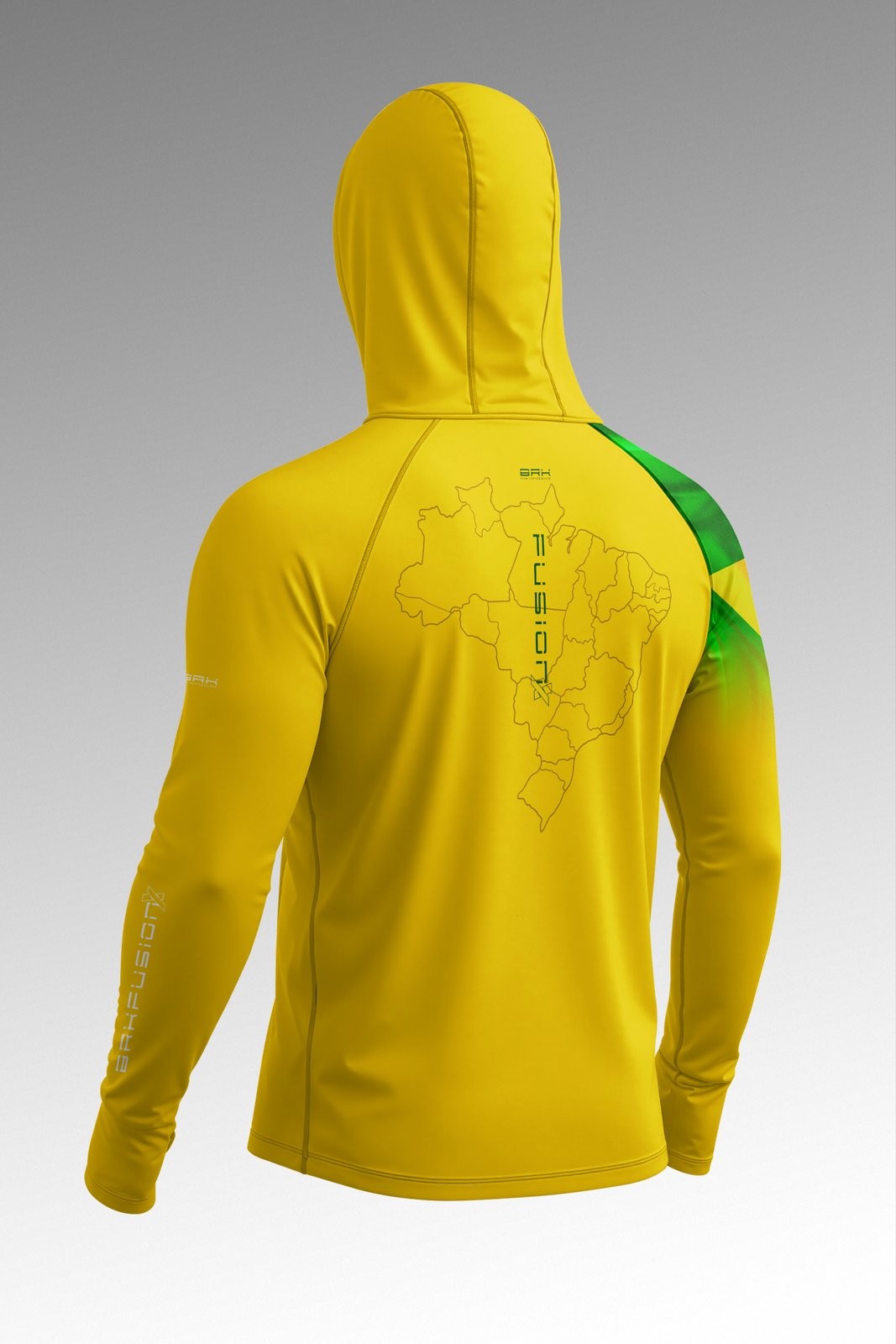 Camisa FusionX Brasil Amarelo com Proteção UV50+