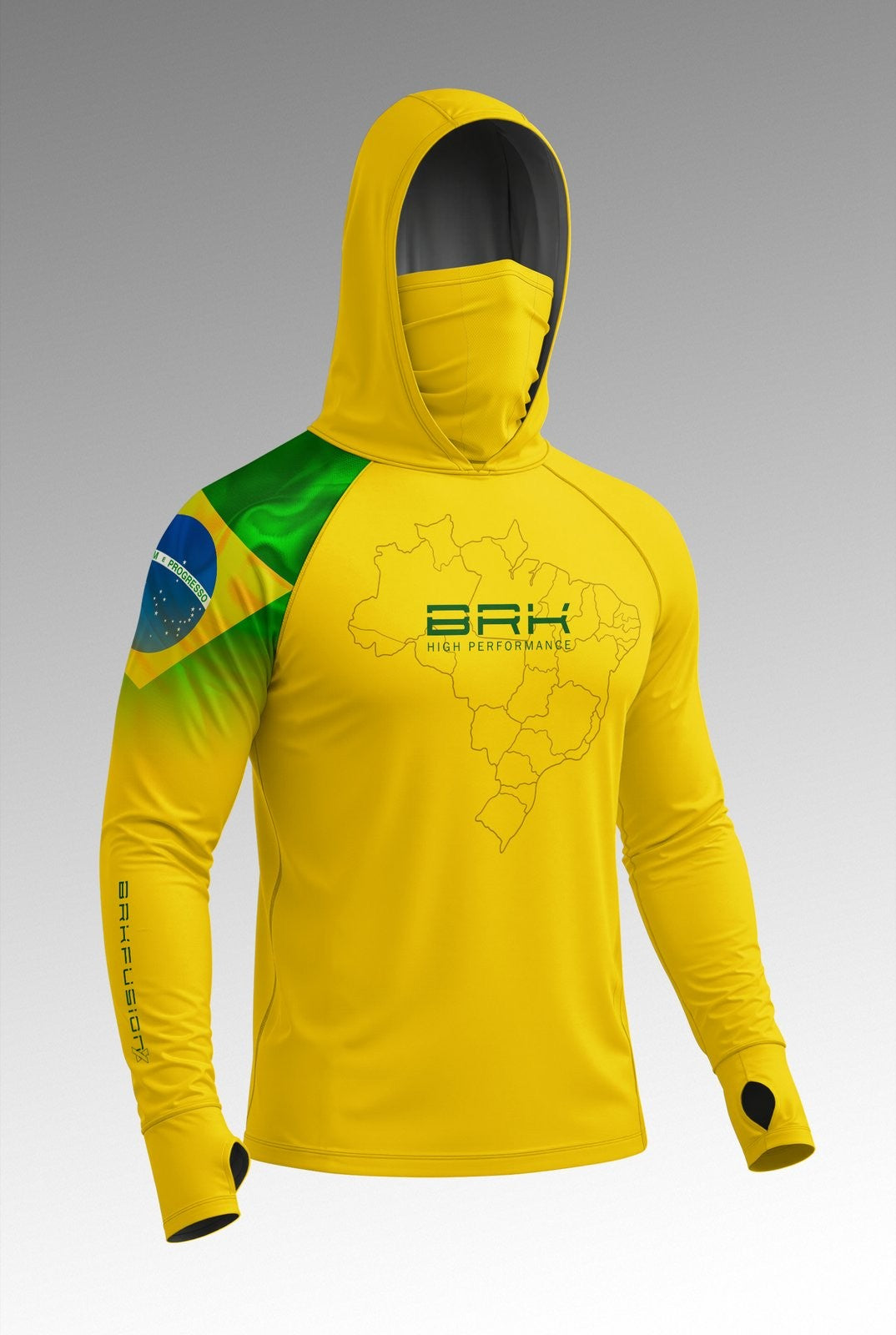 Camisa FusionX Brasil Amarelo com Proteção UV50+