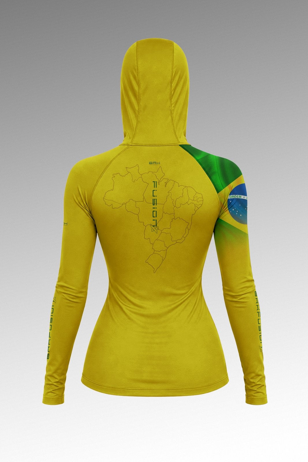 Camisa FusionX Feminina Brasil Amarelo com Proteção UV50+
