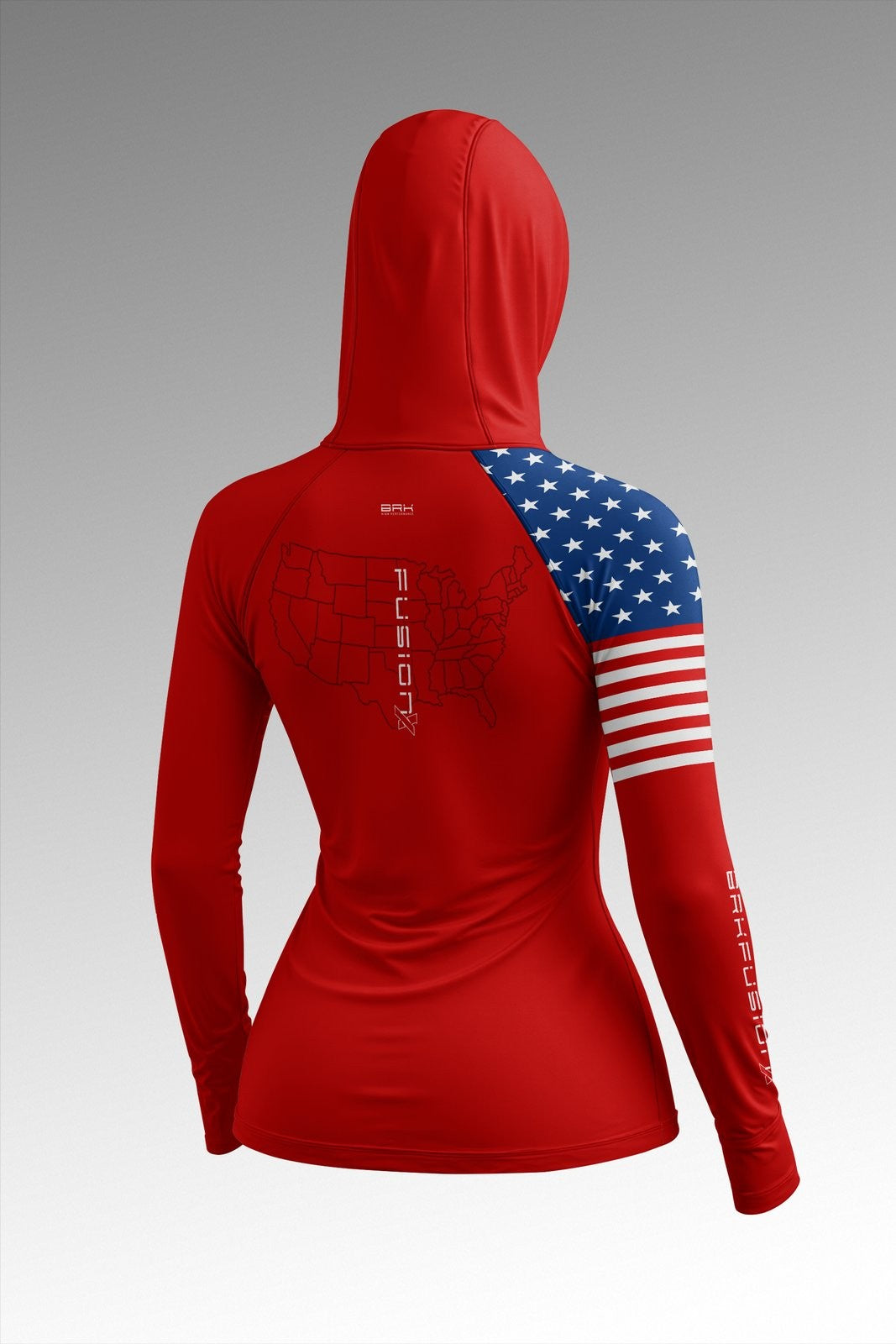 Camisa FusionX Feminina EUA Vermelha com Proteção UV50+