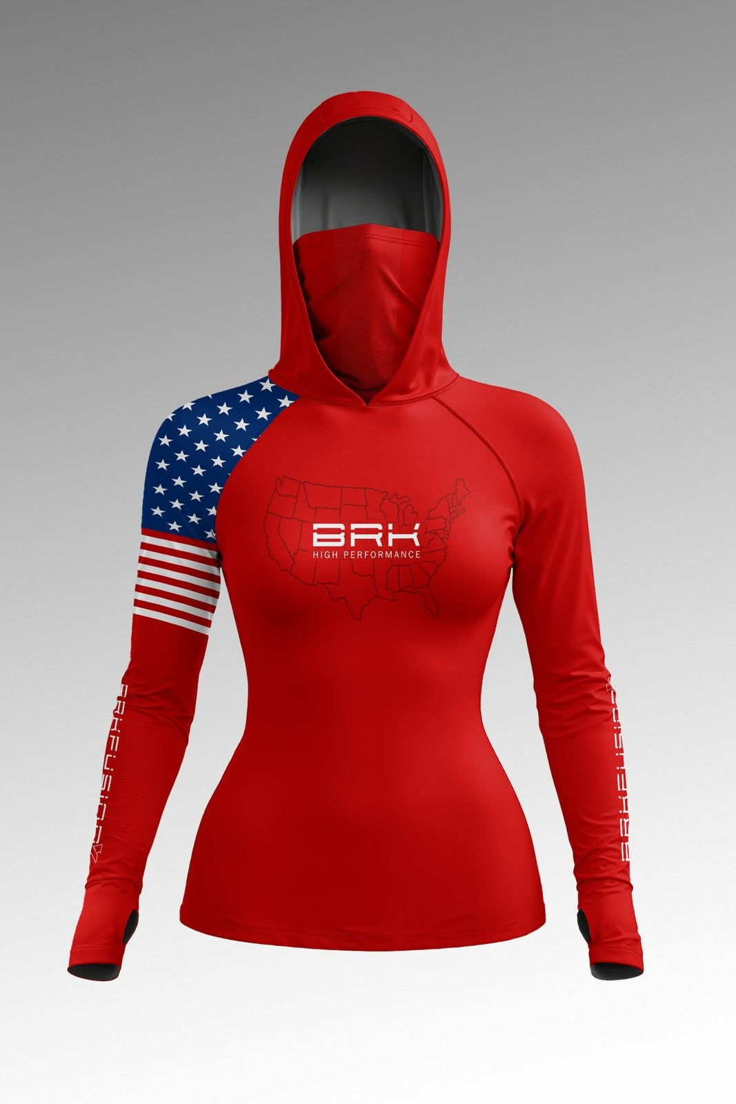 Camisa FusionX Feminina EUA Vermelha com Proteção UV50+