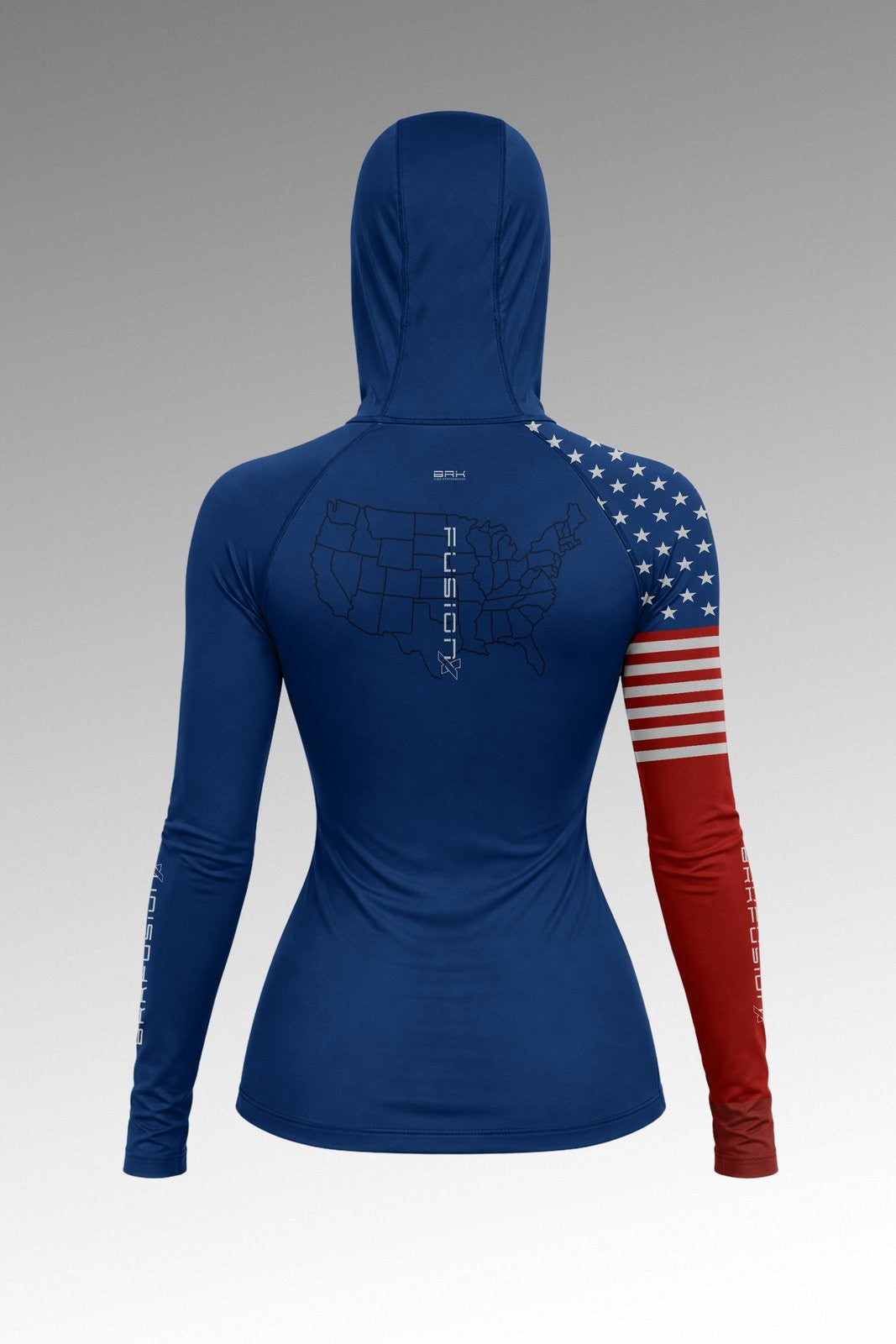 Camisa FusionX Feminina EUA Azul com Proteção UV50+