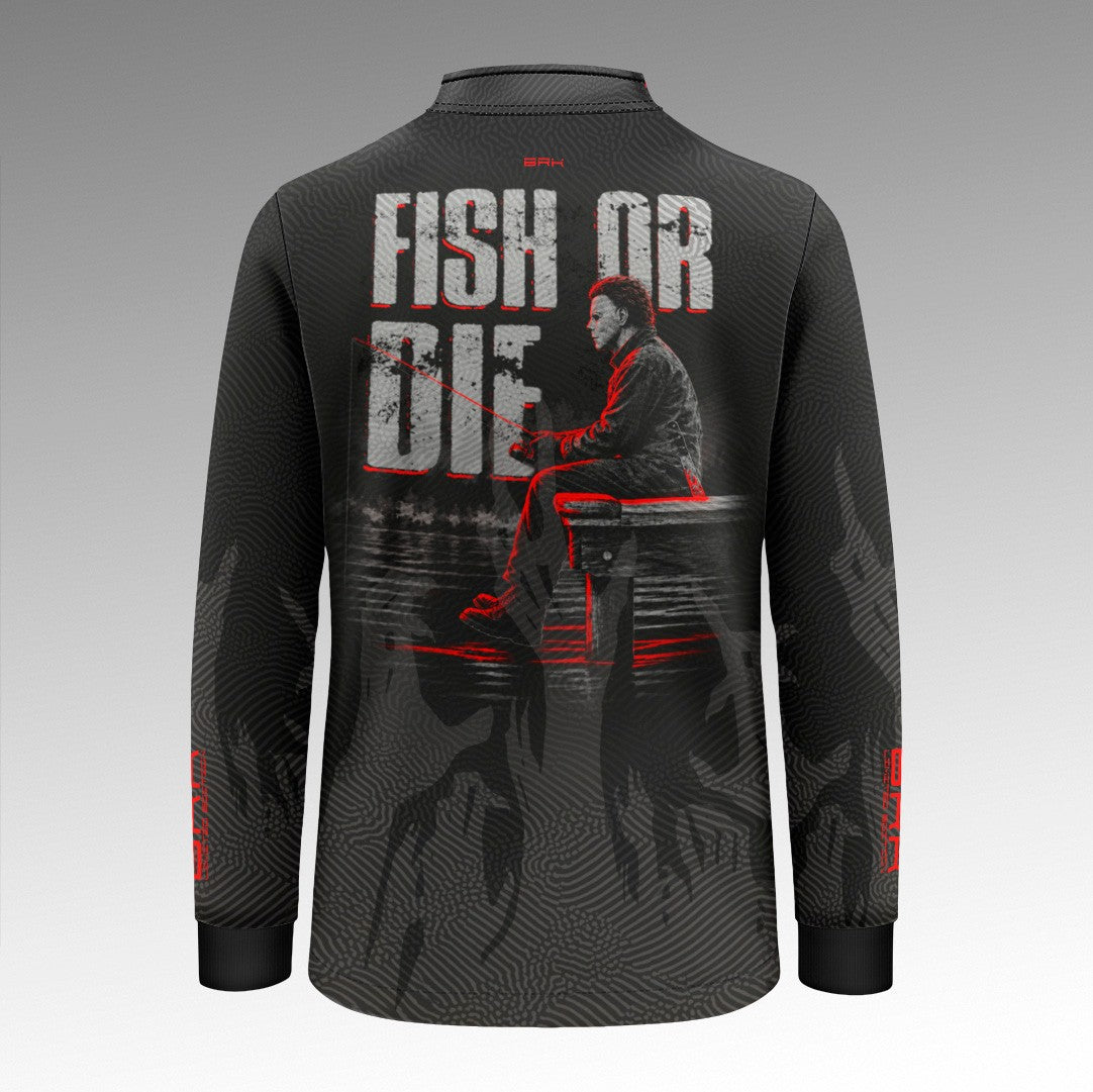 Camisa Michael Myers Fish Or Die com Proteção UV50 | Infantil