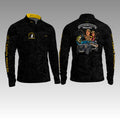 Camisa ArmorX Brk Marcos Mendes Pescaria Preta Topográfica Amarela com UV50+