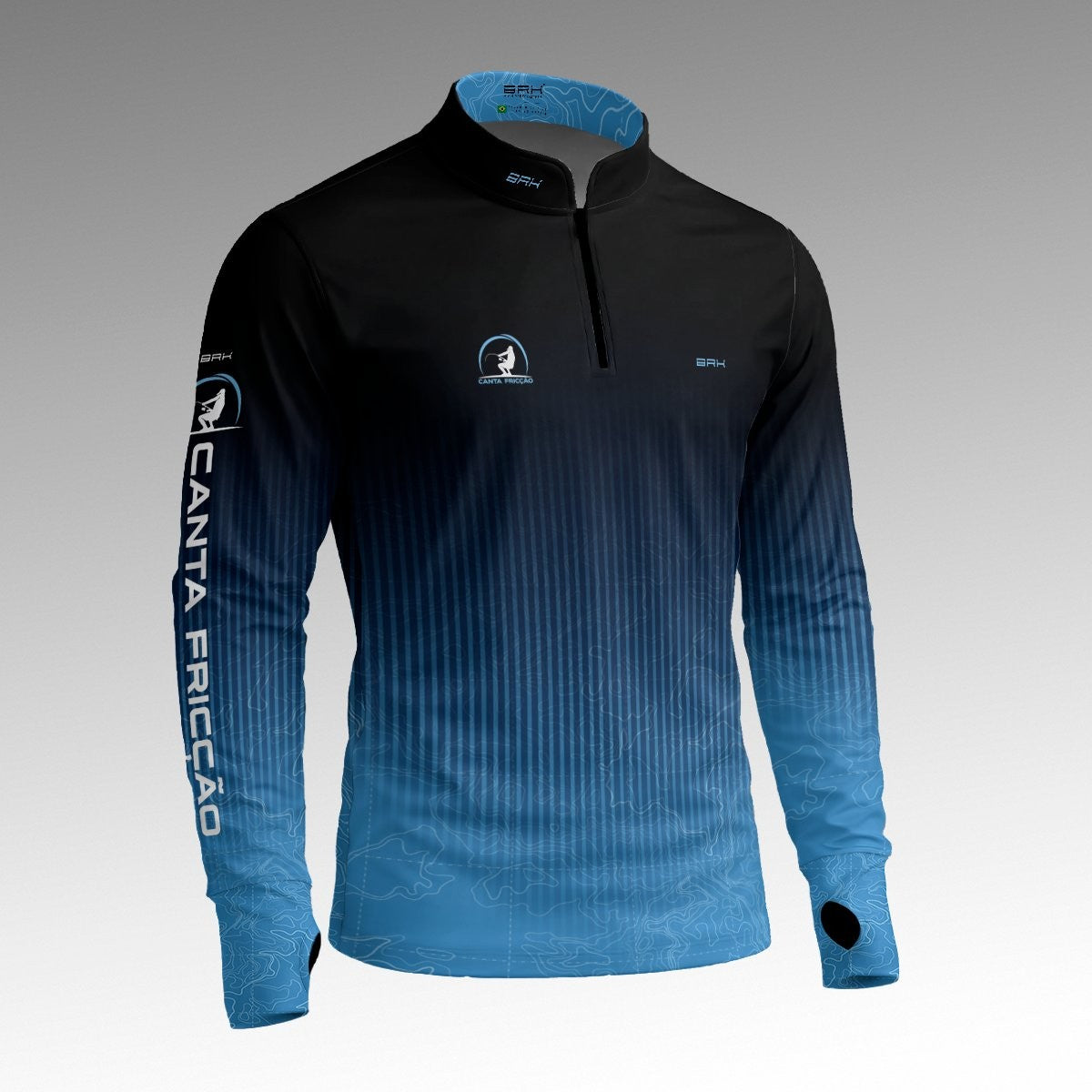 Camisa ArmorX Brk Marcos Mendes Canta Fricção Azul Degradê com Proteção UV50+