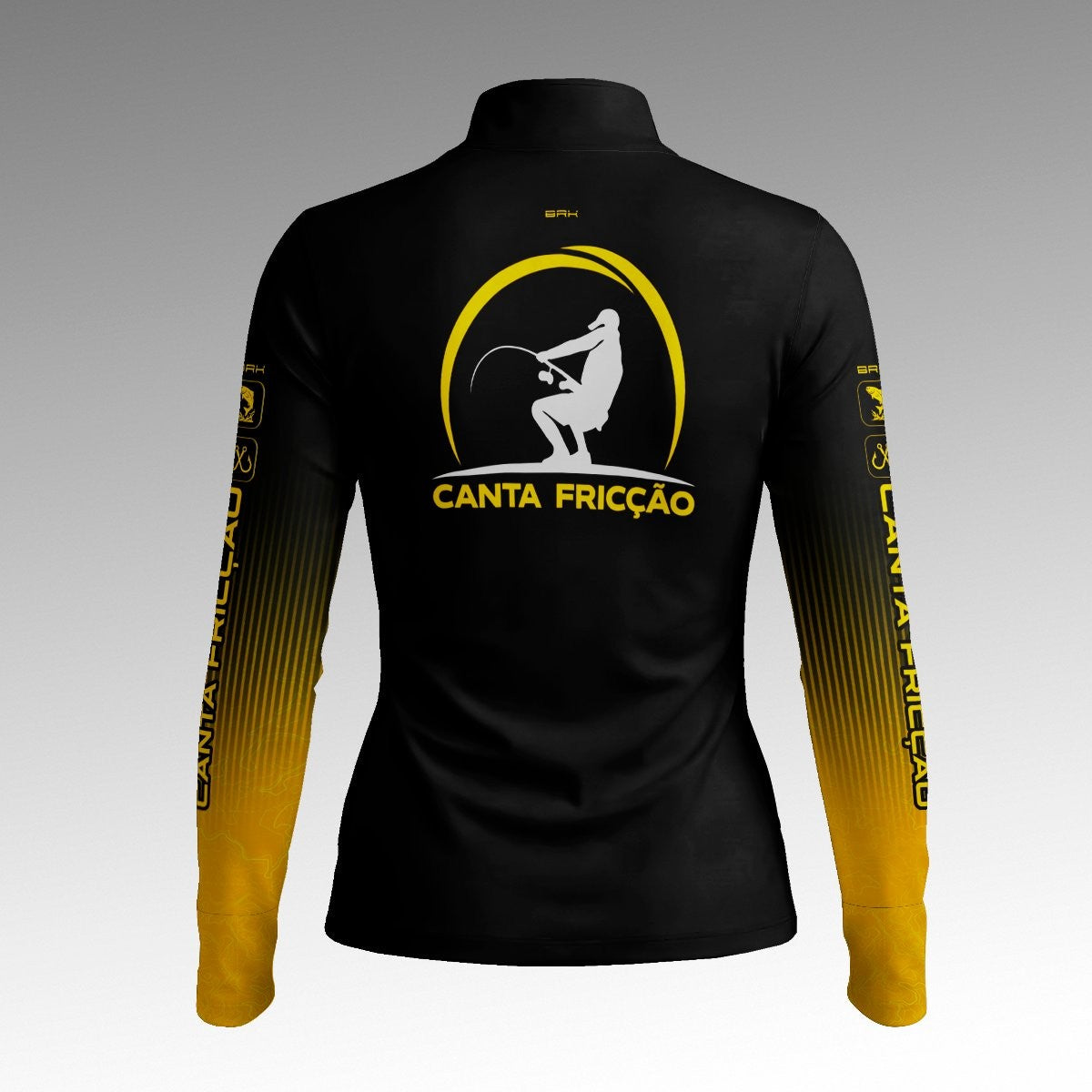 Camisa ArmorX Brk Feminina Marcos Mendes Canta Fricção Preta e Amarela Degradê com Proteção UV50+