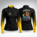 Camisa ArmorX Brk Feminina Marcos Mendes Preta e Amarela Degradê com Proteção UV50+