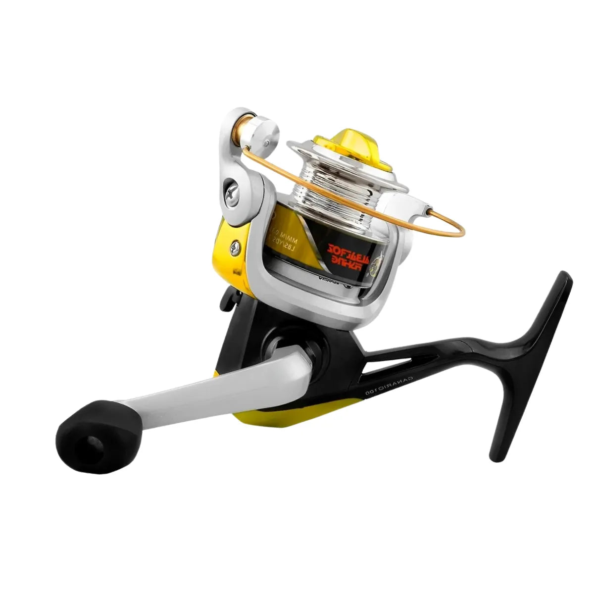 Molinete Albatroz Canário 100 Alumínio Amarelo 3 Rol. Recolhimento 5.2:1 - Brk Fishing