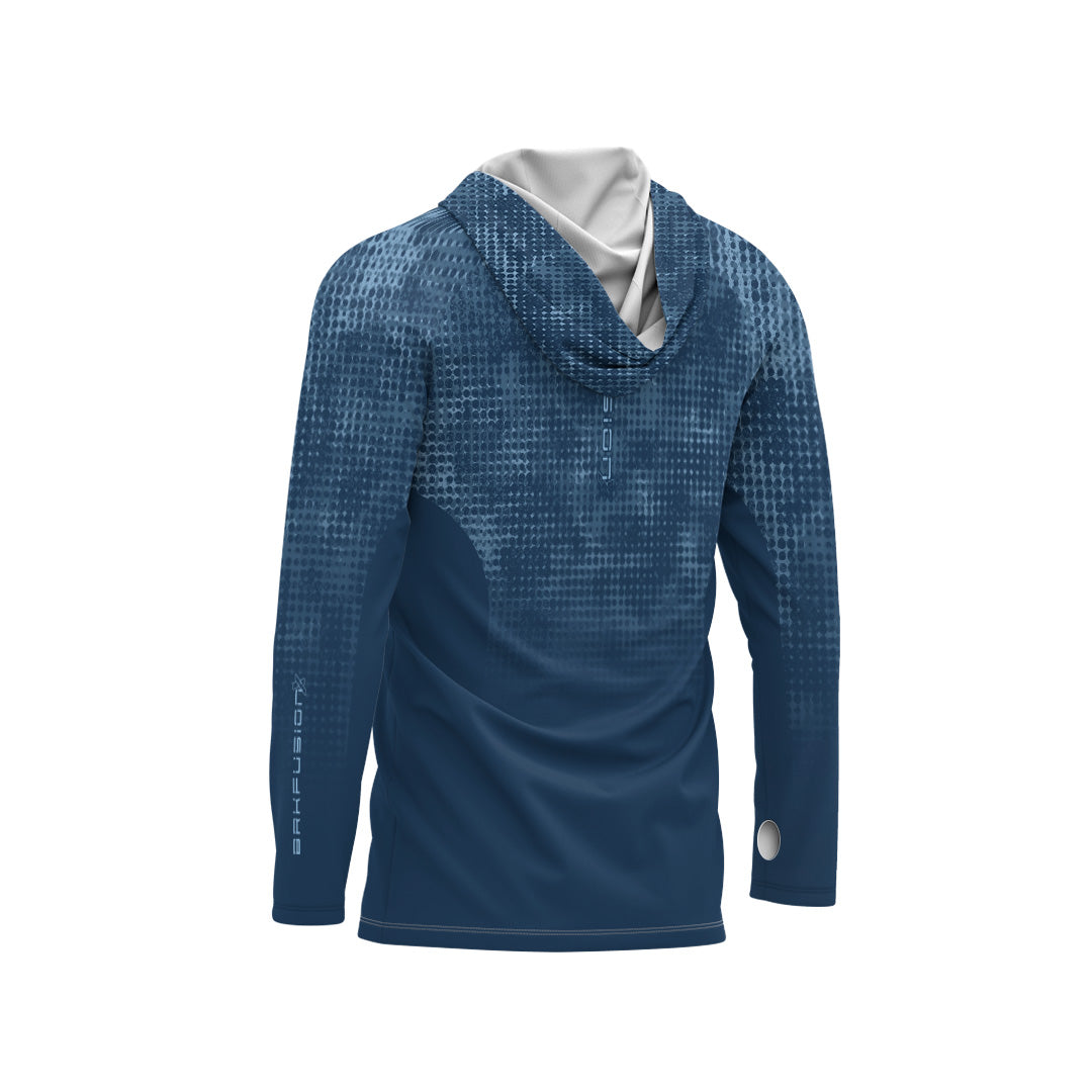 Camisa Fusionx Brk Deep Azul com Capuz e com Proteção Uv50+ - Tamanho: M