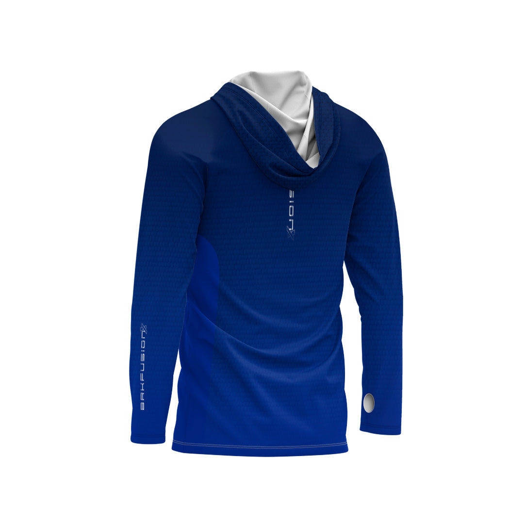 Camisa Fusionx Brk Clean Azul com Capuz e com Proteção Uv50+ - Tamanho: G2