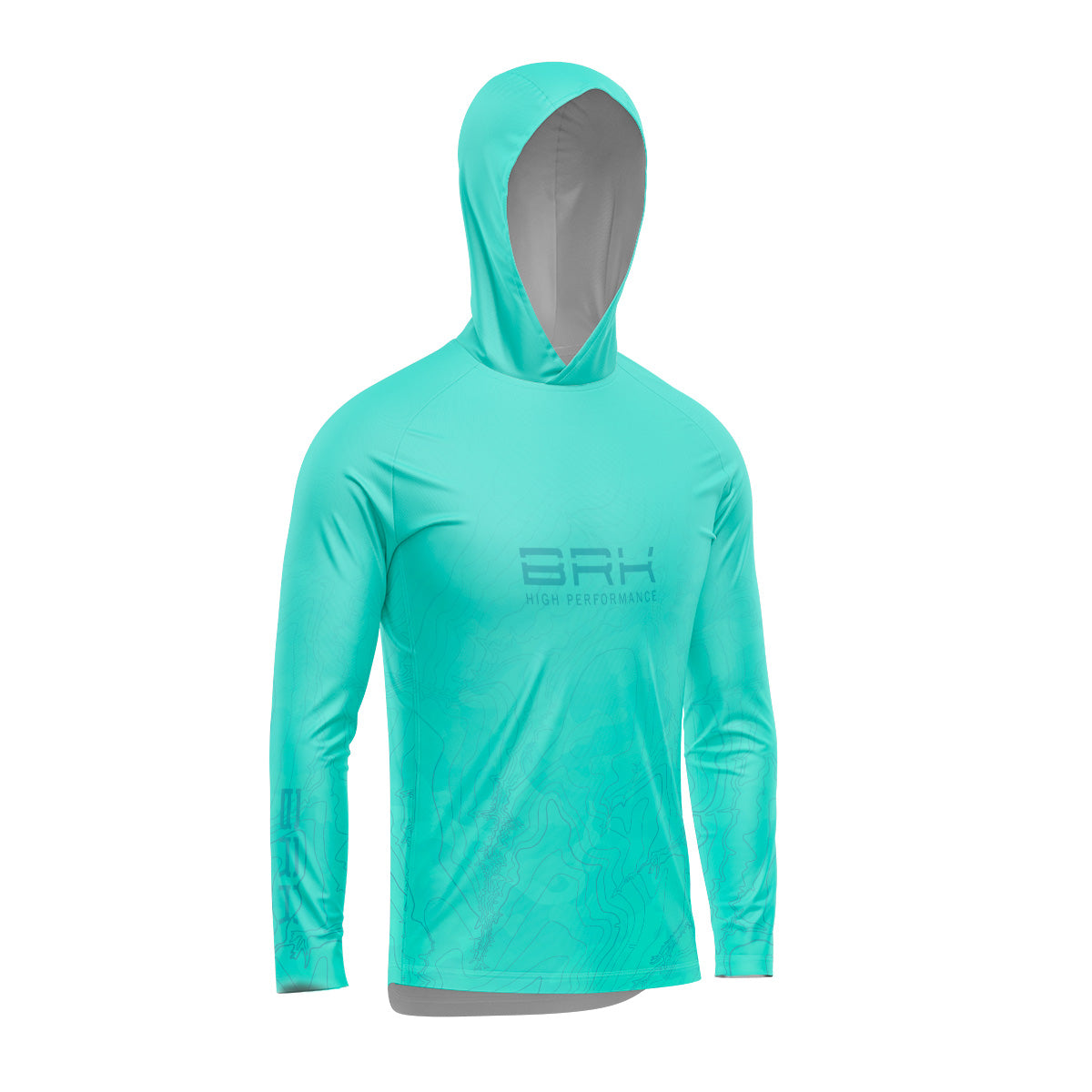 Camisa de Pesca com Capuz Brk Clean Turquesa com Proteção Uv50+ - Tamanho: G