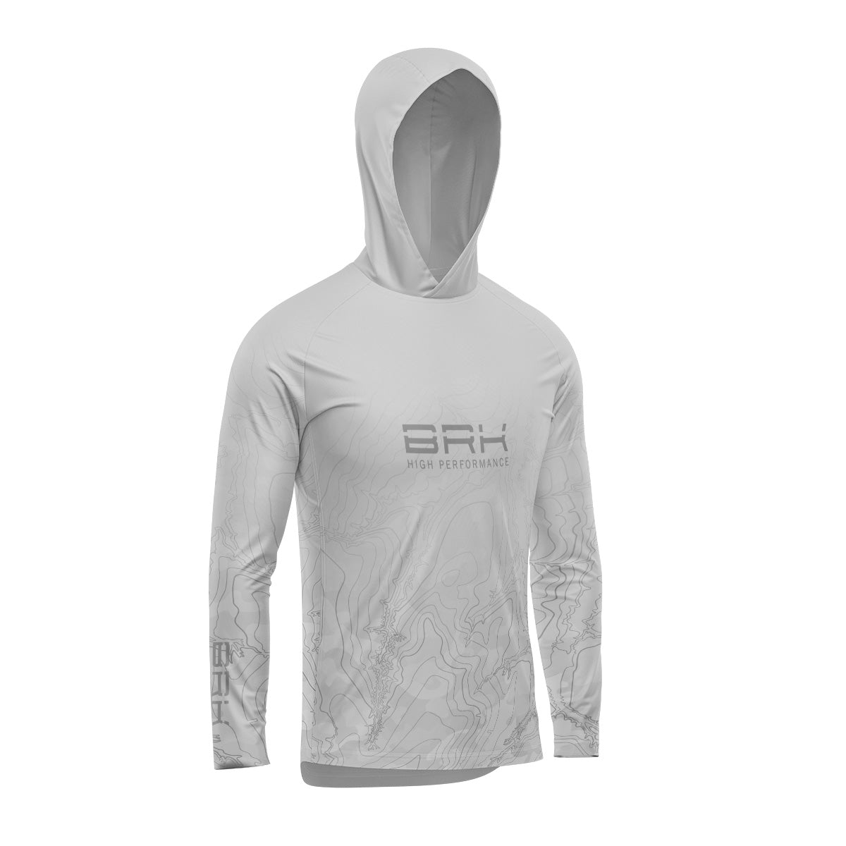 Camisa de Pesca com Capuz Brk Clean Cinza com Proteção Uv50+ - Tamanho: M