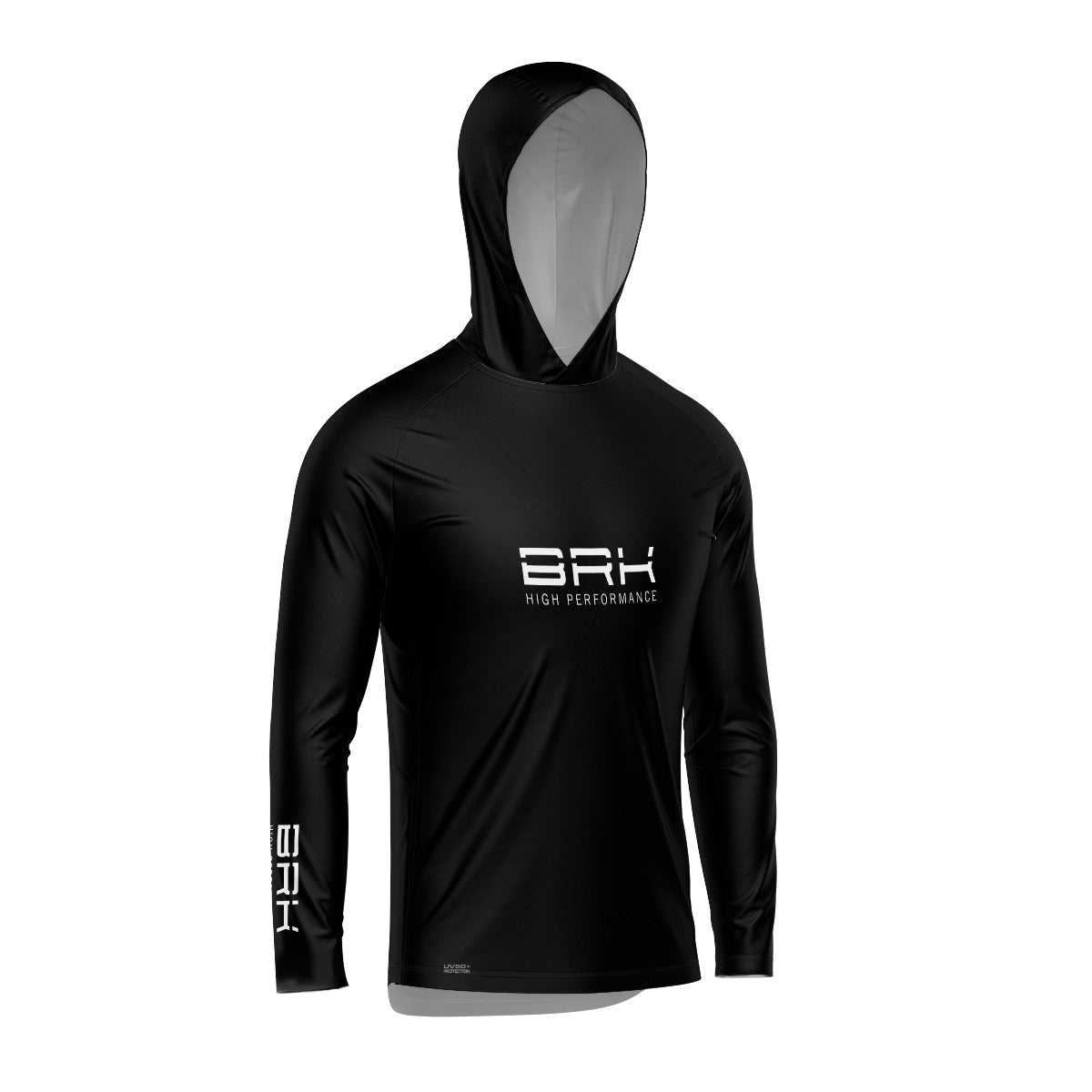 Camisa de Pesca com Capuz Brk Preta com Proteção Uv50+ - Tamanho: P