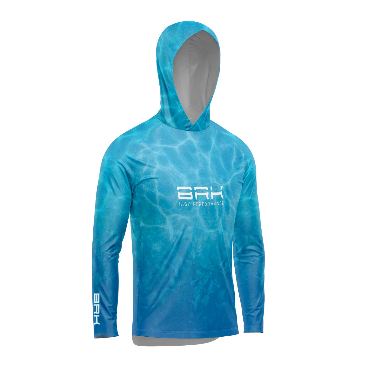 Camisa de Pesca com Capuz Brk River Azul com Proteção Uv50+ - Tamanho: M