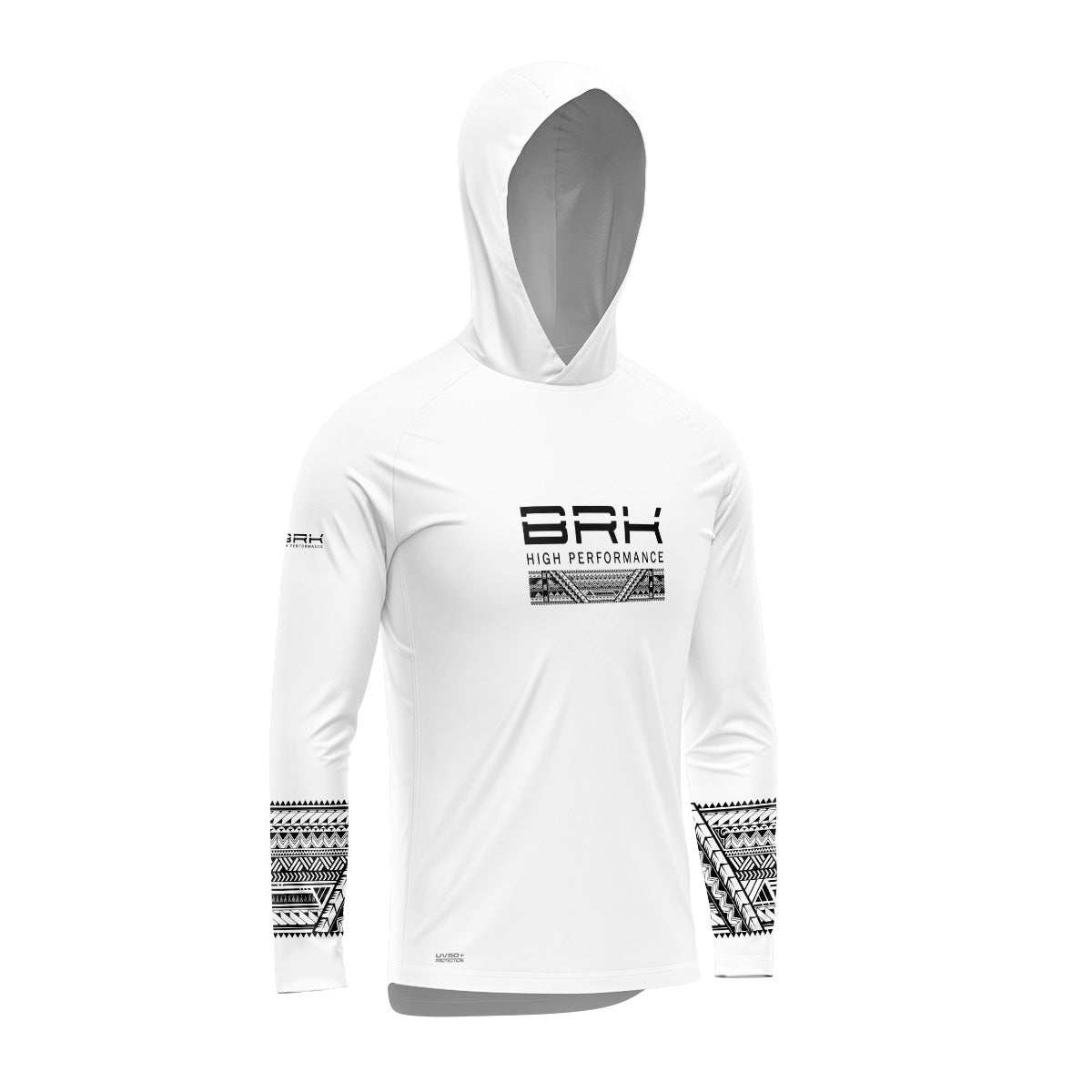 Camisa de Pesca com Capuz Brk Branco com Proteção Uv50+ - Tamanho: GG