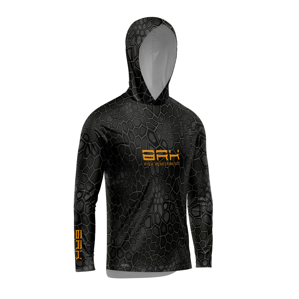Camisa de Pesca com Capuz Brk Criptek Preta com Proteção Uv50+ - Tamanho: G