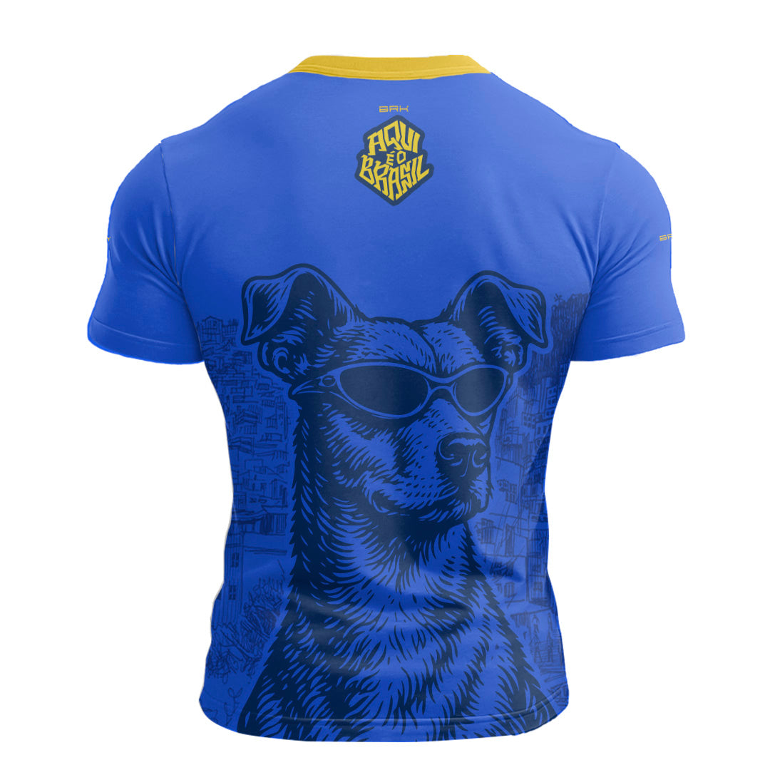 Camisa Casual Brk Aqui é o Brasil Caramelo de Óculos Azul com Proteção UV50