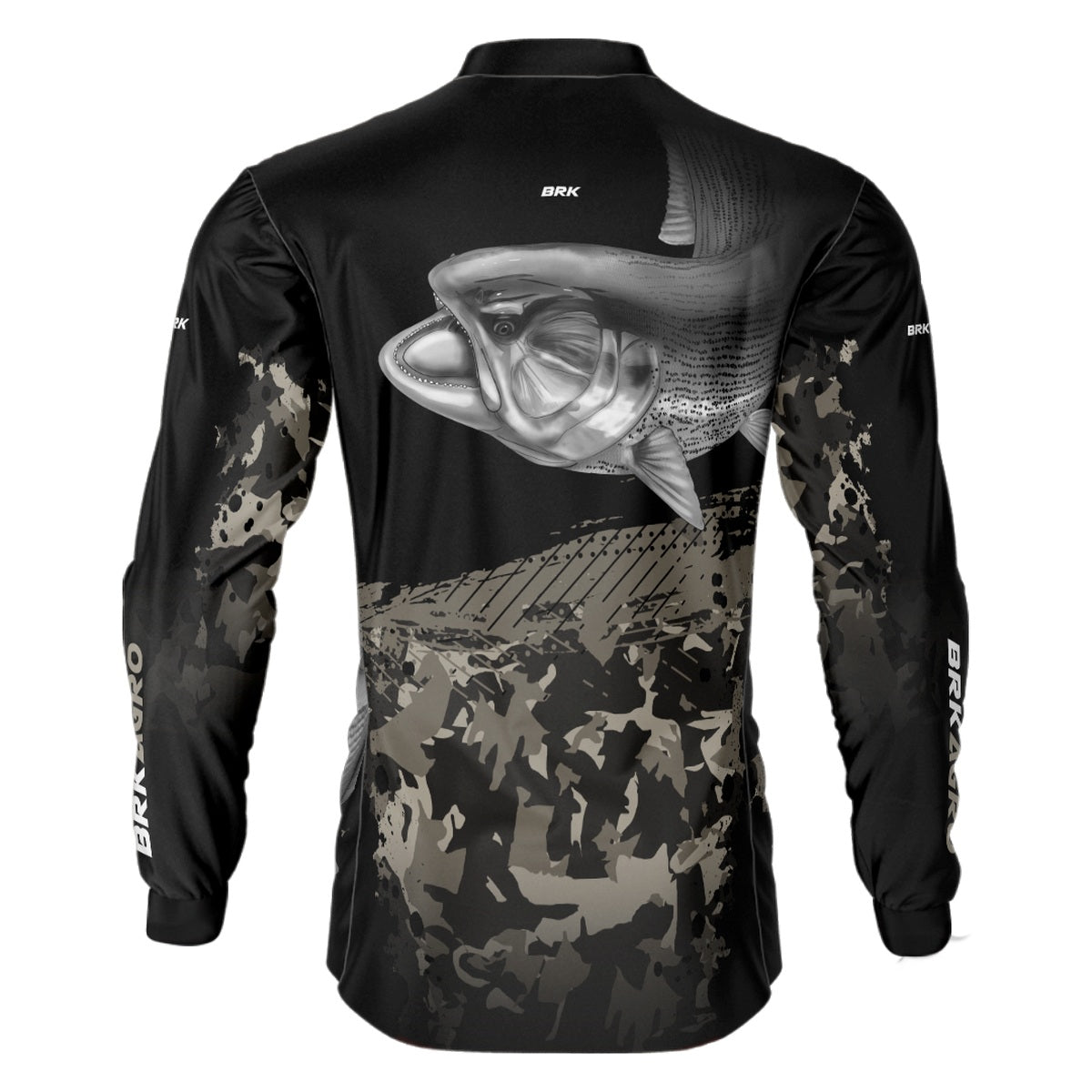 Camisa Agro Brk Preta Peixe Dourado com UV50+ - Brk Fishing