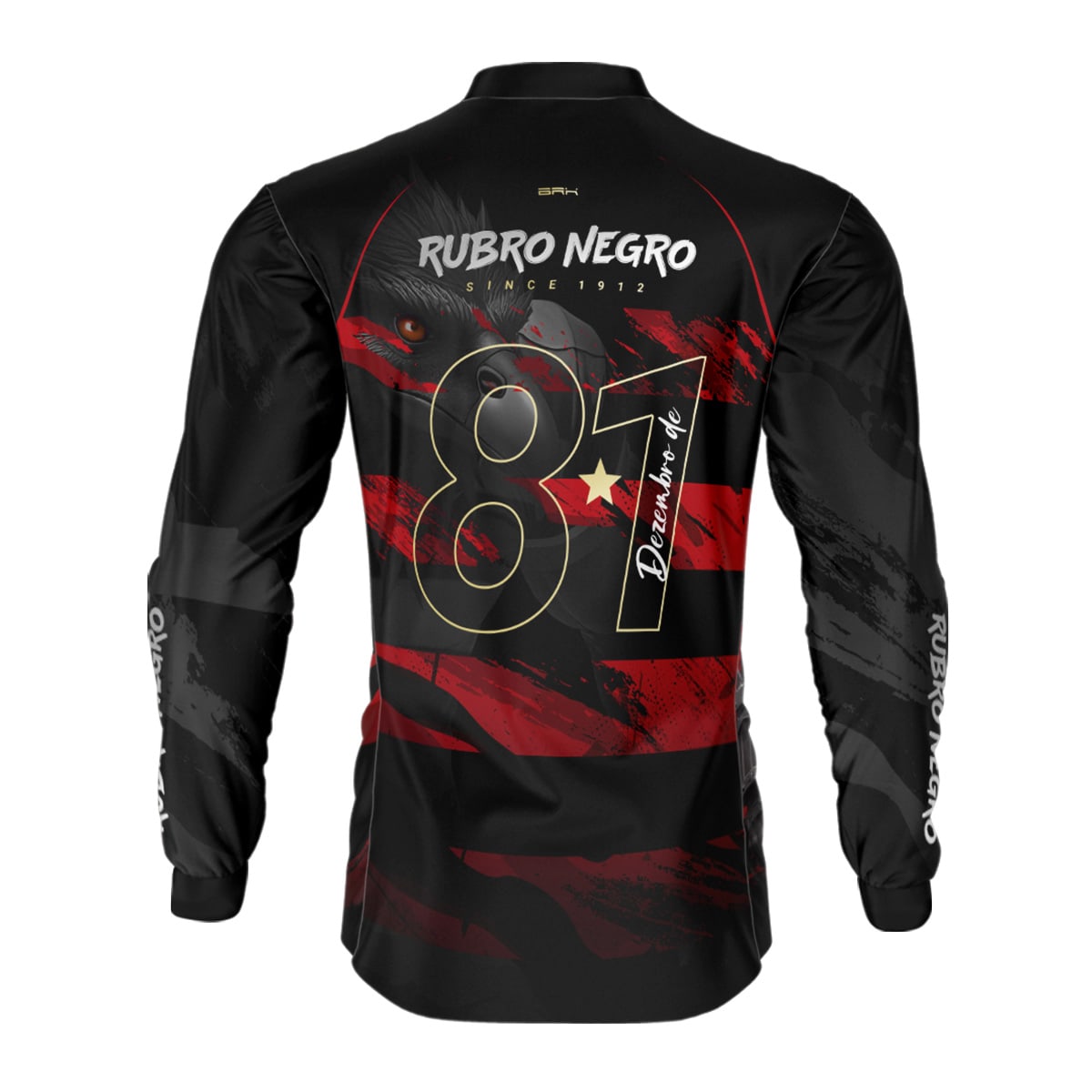 Camisa Brk Mascote Rubro Negro Urubu com Proteção Solar UV50+ - Brk Fishing