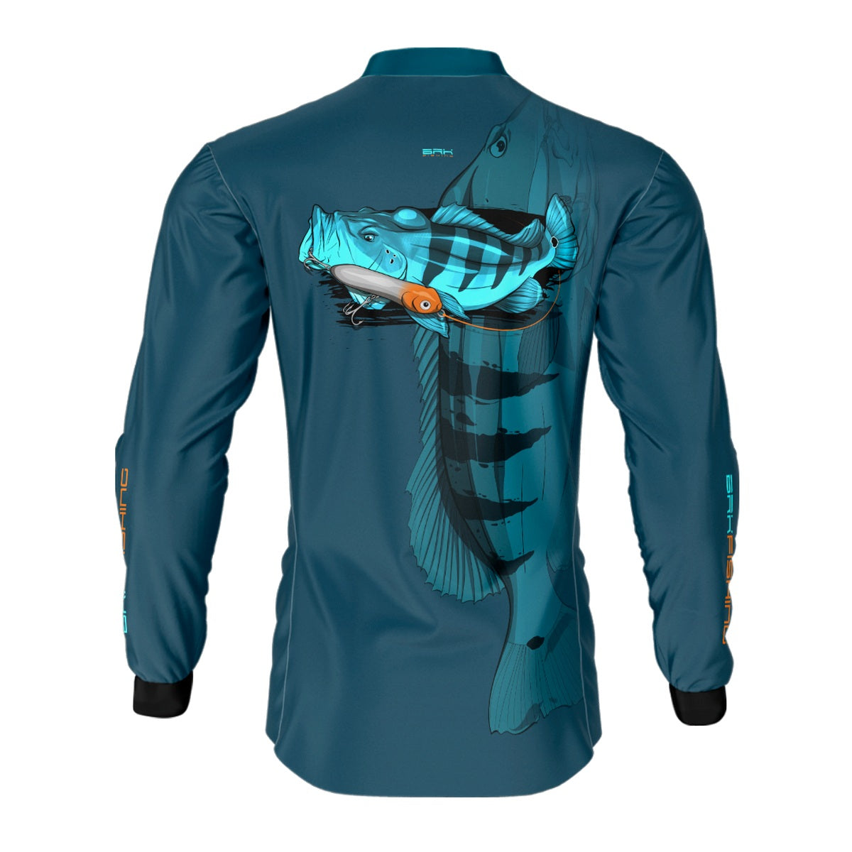 Camisa de Pesca Brk Azul Tucunaré Açu com UV50+ - Brk Fishing