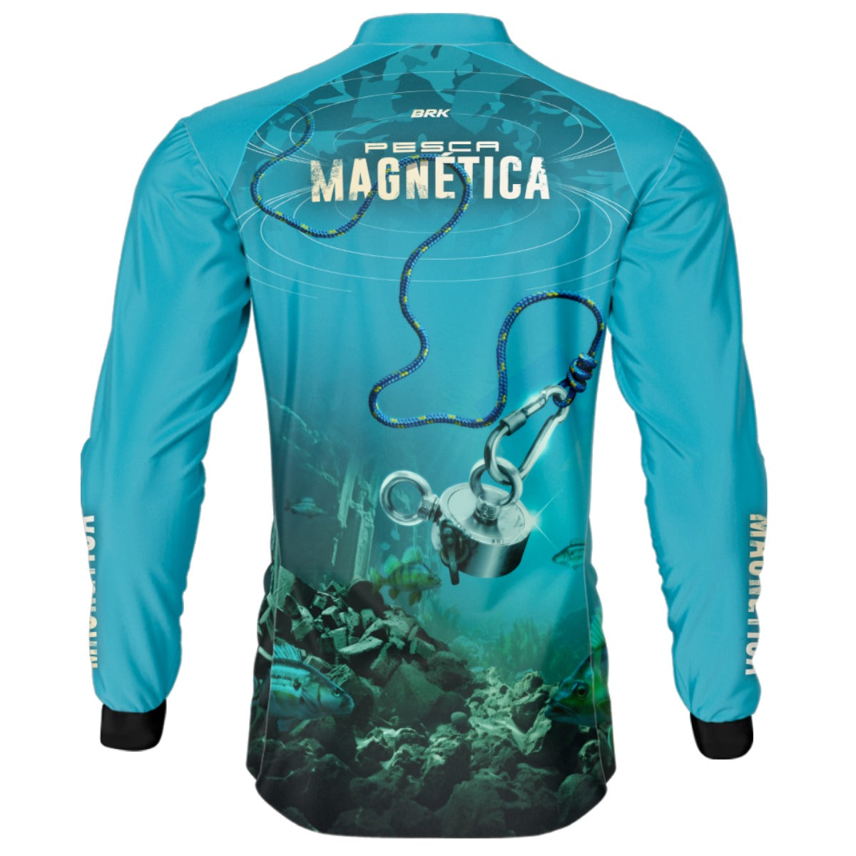 Camisa de Pesca Brk Pesca Magnética Clara com UV50+ - Brk Fishing