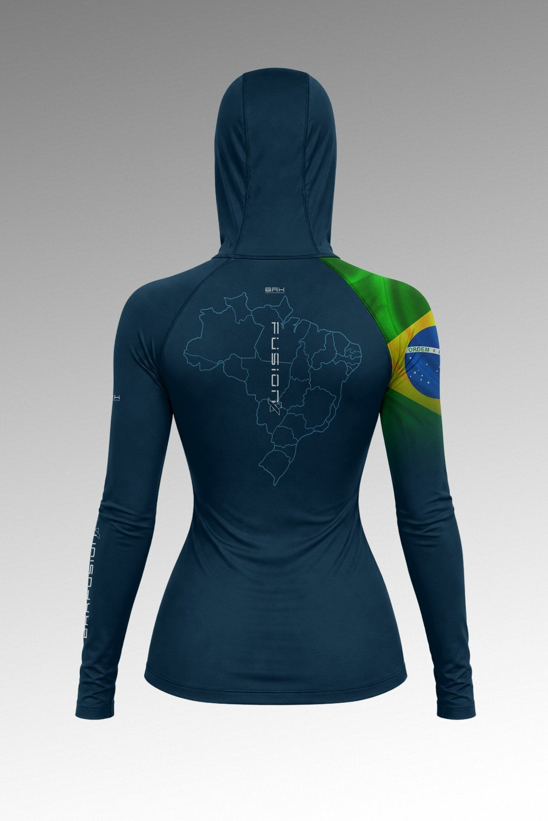 Camisa FusionX Feminina Brasil Azul com Proteção UV50+