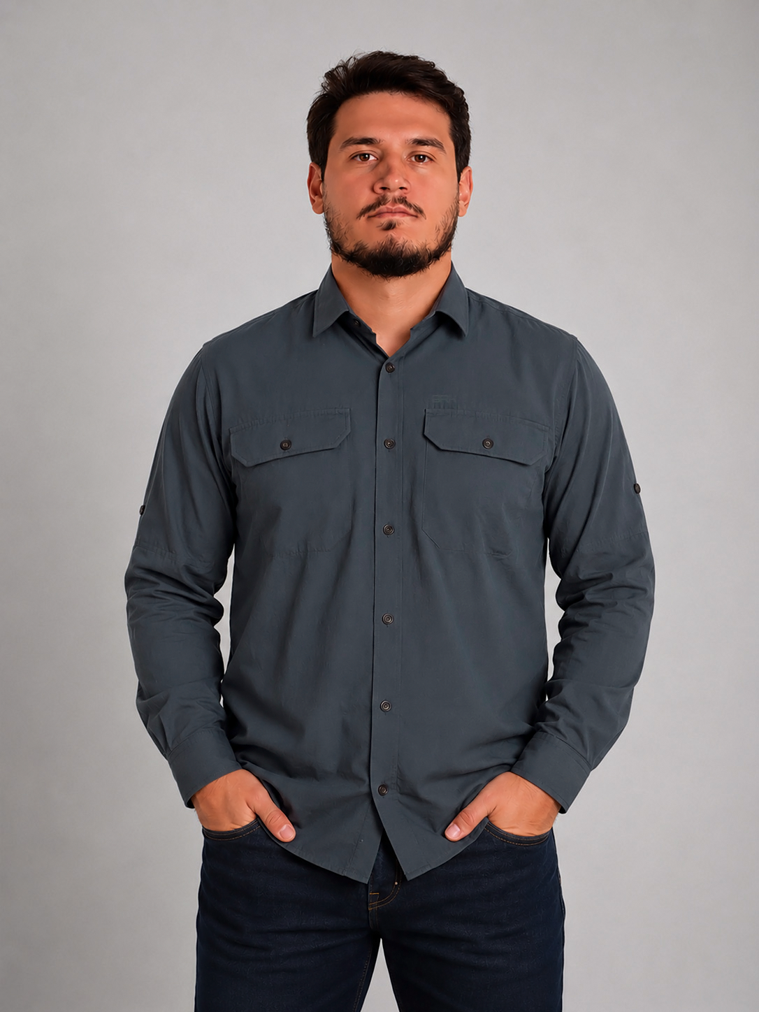 Camisa Adventure Cinza Chumbo com Proteção UV50+