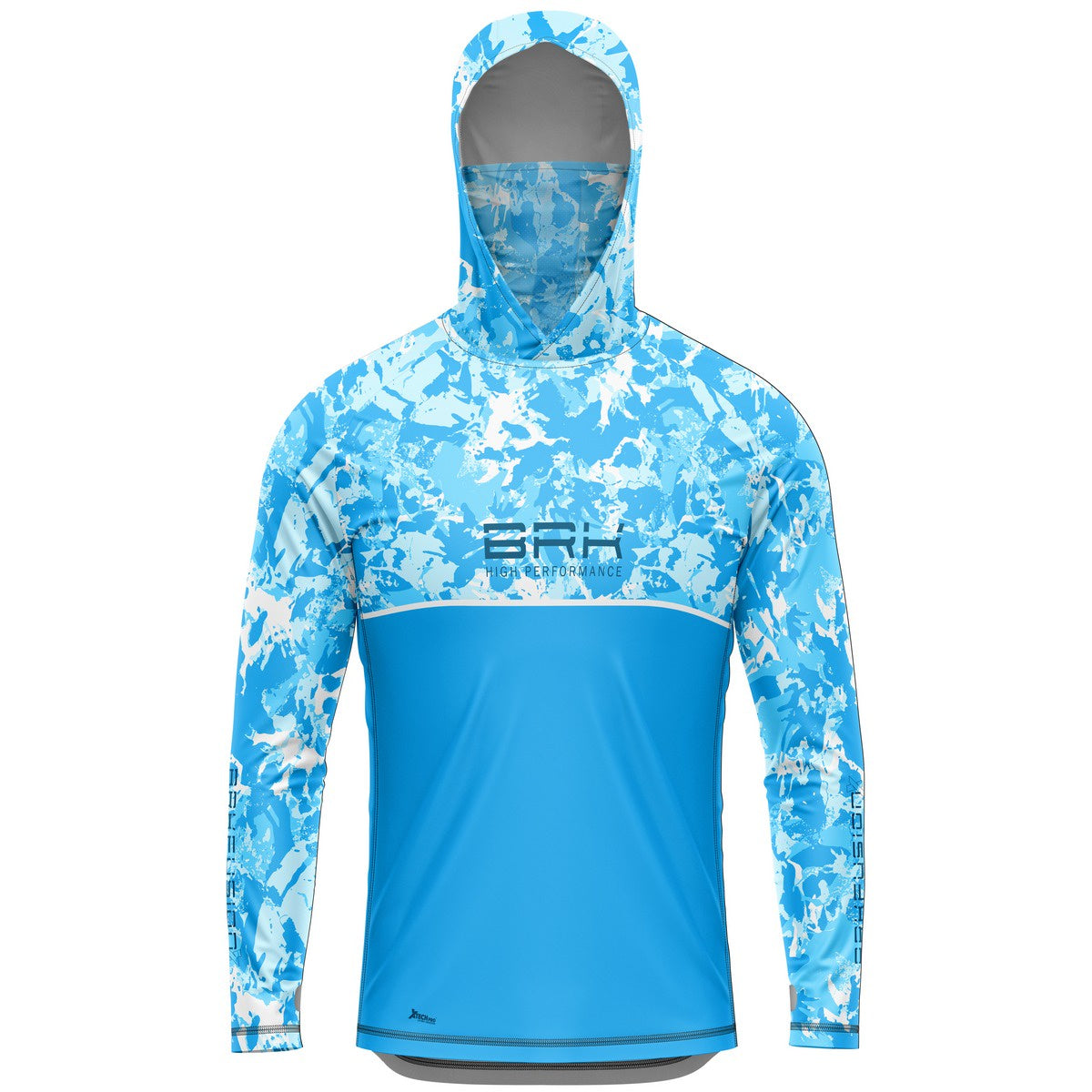 Camisa FusionX Brk Marine Azul Claro com Capuz e Proteção UV50+ - Brk Fishing