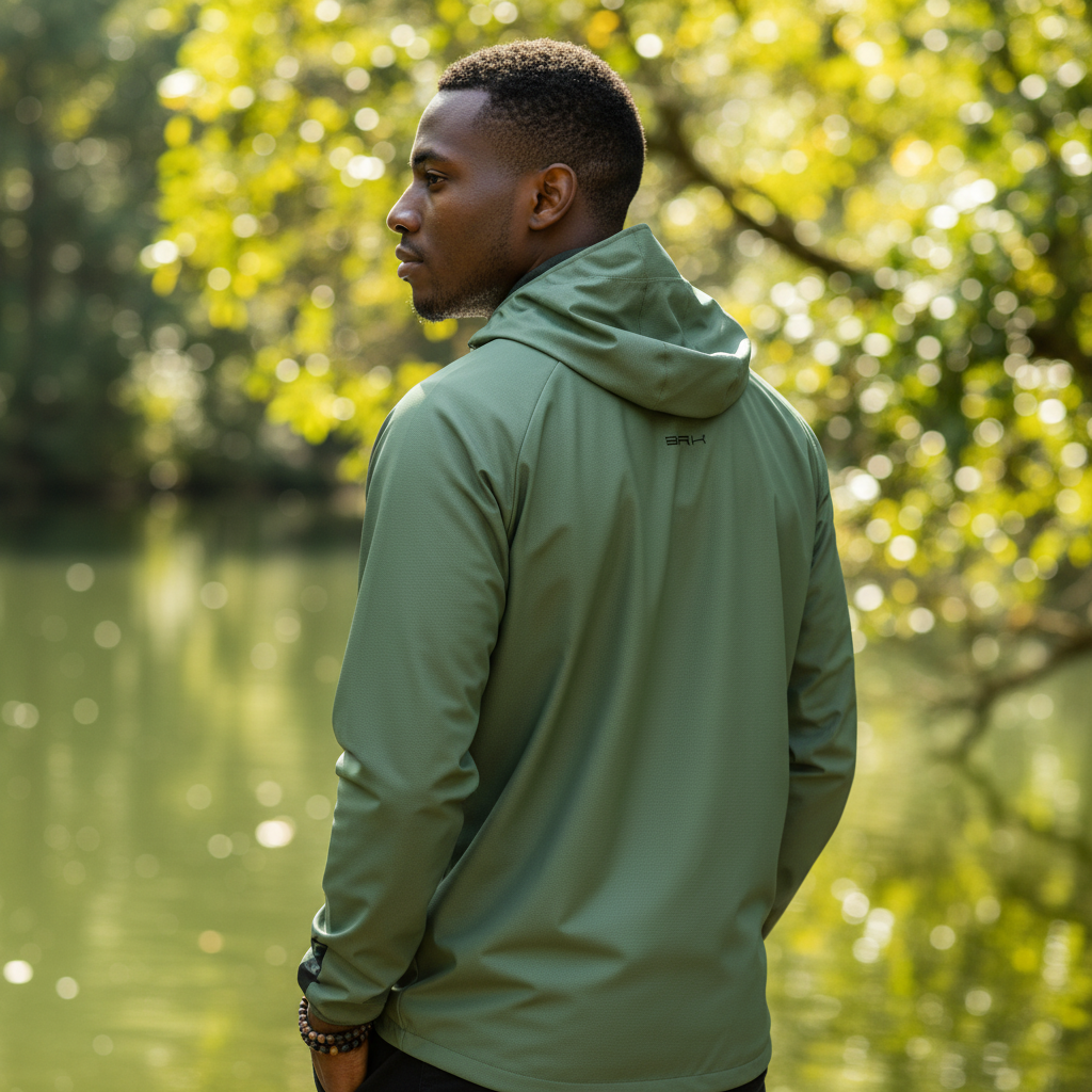 Jaqueta Corta Vento Brk Verde Cargo Repelente à Água com UV50 Brk Fishing