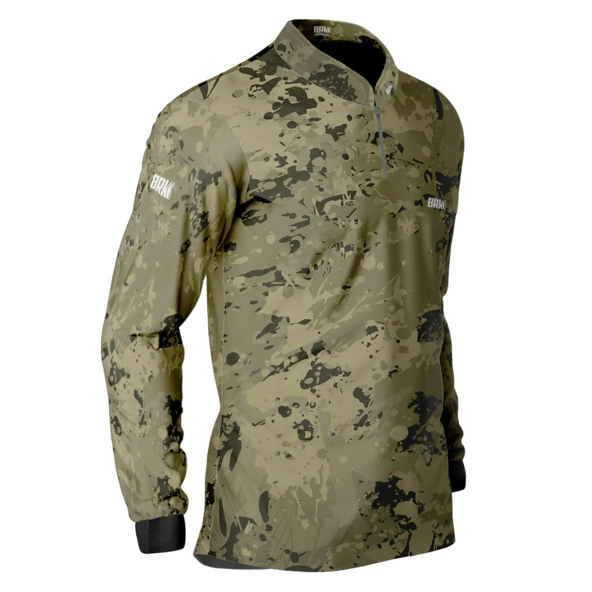Camisa de Pesca Brk Camuflada Caqui com UV50+ - Brk Fishing