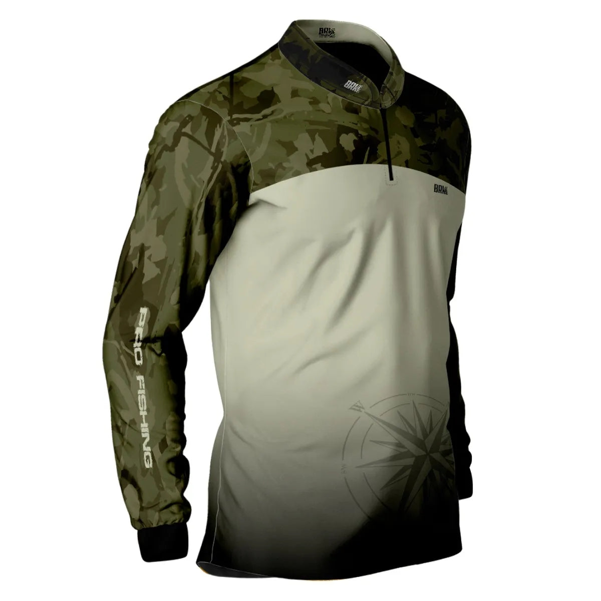 Camisa de Pesca Brk Compass Camuflado com Proteção Solar UV50+ - Brk Fishing