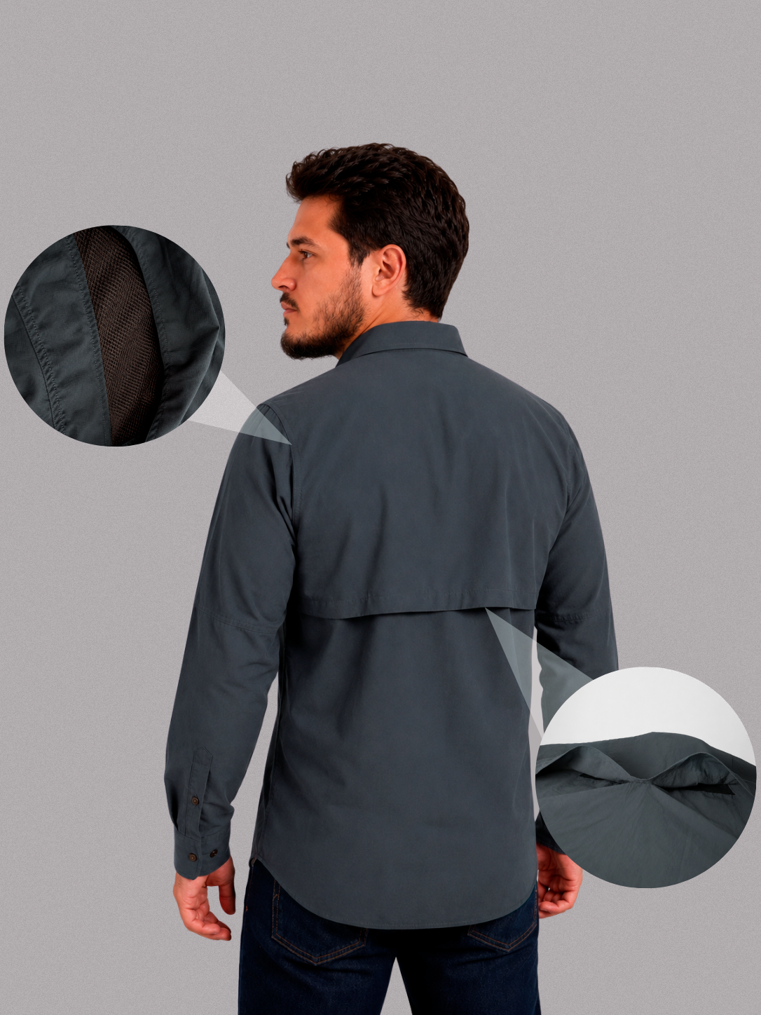 Camisa Adventure Cinza Chumbo com Proteção UV50+