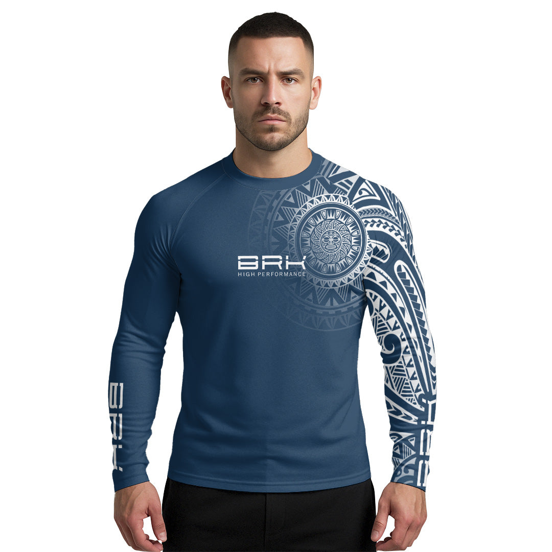 Camisa Uv50 Segunda Pele Brk Maori Design Azul Marinho - Tamanho: G