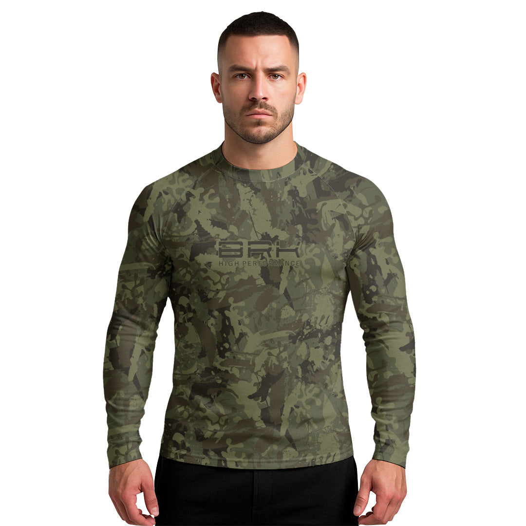 Camisa Raglan Brk Camuflada Verde com Proteção Uv50+ - Tamanho: GG