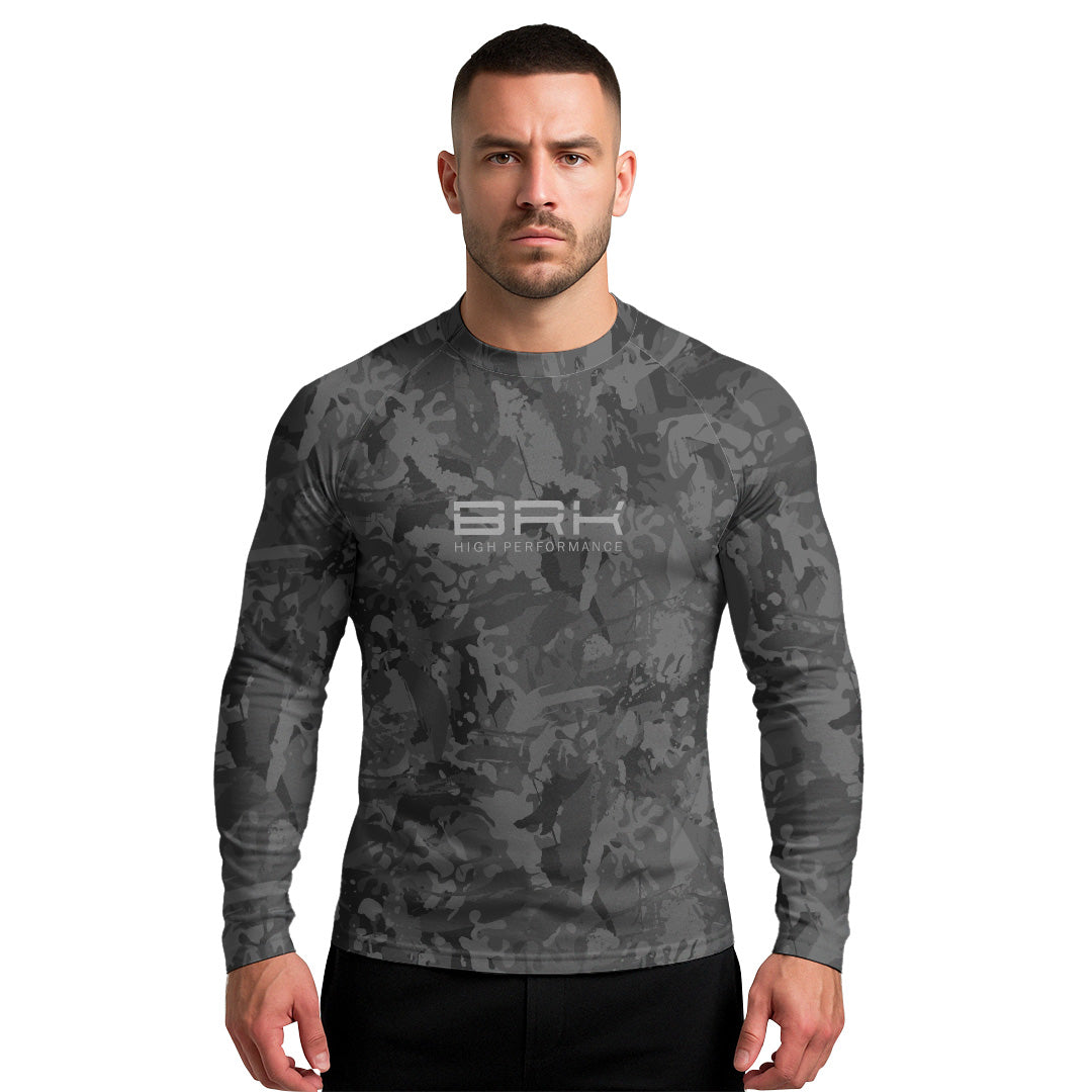 Camisa Raglan Brk Camuflada Cinza com Proteção Uv50+ - Tamanho: M