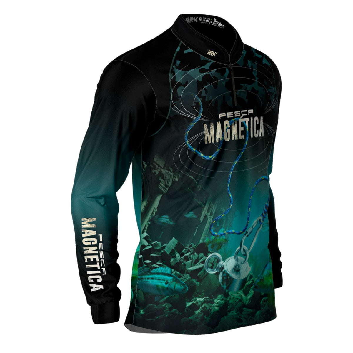 Camisa de Pesca Brk Pesca Magnética com UV50+ - Brk Fishing